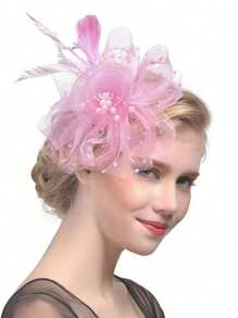 1pc Women's Garden Party Fascinator Hat, Kentucky Derby Wedding Cocktail Net Feather, Vintage Costume Headband For Party/Event,Hairband,Hair Hoop,Hair Accessories Headbands - Multicolor - View 23