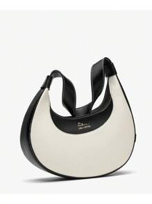 Nuevo bolso bandolera suave, de gran capacidad, de estilo vintage, versátil y sencillo con bloques de color, de la marca Mumu, con diseño minimalista de media luna y mariposa, adecuado para la oficina, estudiantes universitarios y uso diario - Multicolor - Ver 6