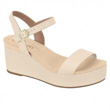 Beira Rio Women's Sandals Platform Clogs Medium Wedge Heel Comfortable Original - 奶油 - 查看 2