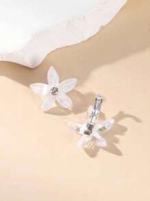 10pcs Women's Rhinestones Flower Decorative Hair Rings,Floral Side Small Clip Headdress
