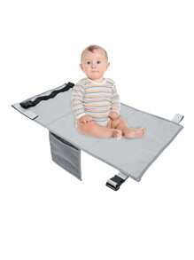 1pc Toddler Airplane Footrest, Kids Travel Bed, Toddlers Portable Foot Rest Hammock For Flights, Kids Bed Airplane Seat Extender, Leg Rest For Children To Lie Down On Plane - Grey - View 13