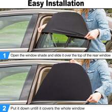 Pare-soleil pour vitres de voiture pour bébé, lot de 2 pare-soleil PEYOU pour vitres latérales de voiture, protection UV, en maille respirante, compatible avec la plupart (99 %) des voitures, protection de la vie privée, version 2025 (114 x 50 cm)