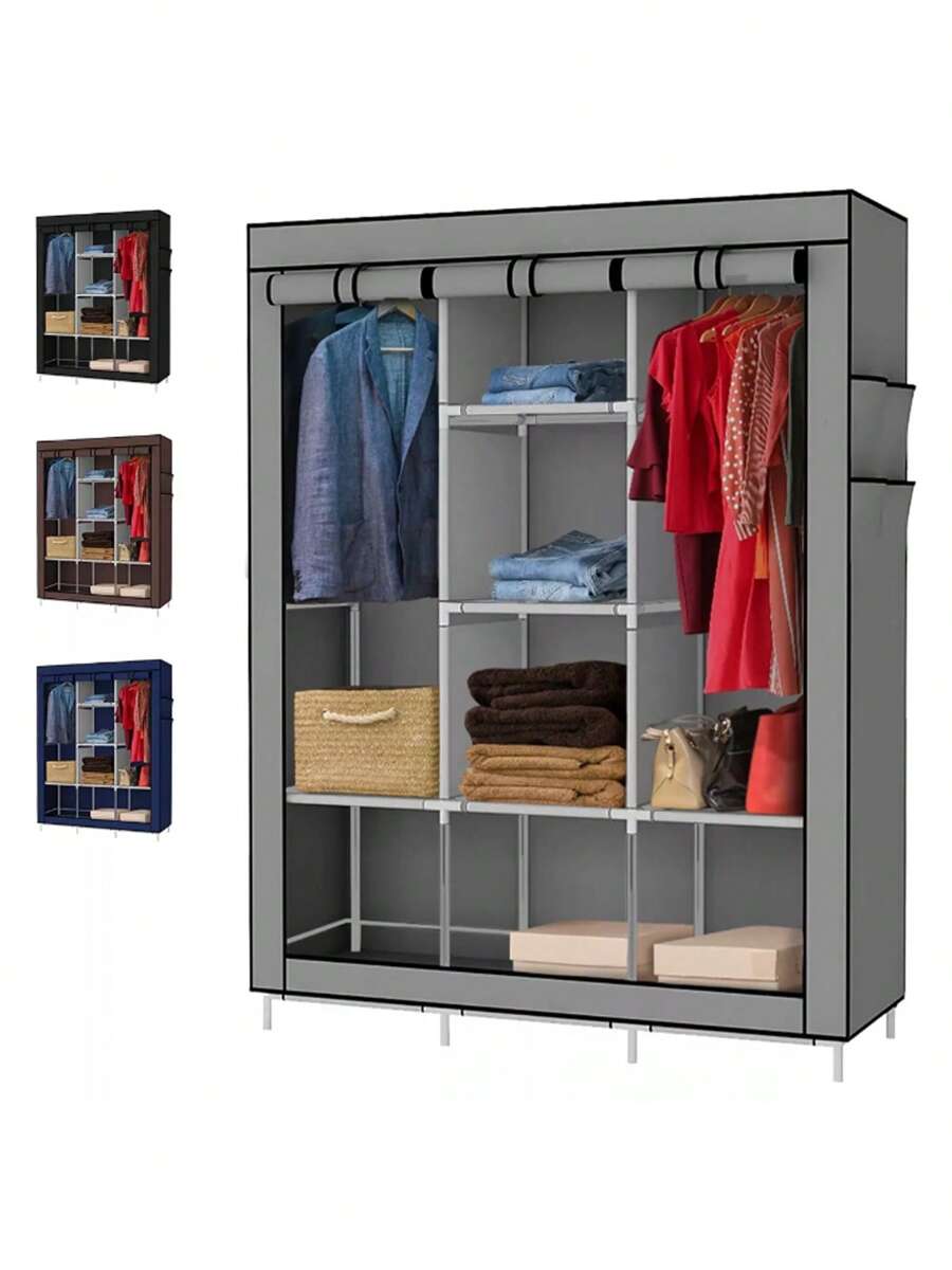 Closet Organizador Rack Ropero Repisas Armario Guardaropa - Gris - Ver 1