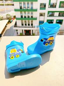 1 Pair Kids Crocodile Cartoon Rain Boots, Anti-Slip Waterproof Outdoor Sports Water Shoes For Boys & Girls - Teal Blue - View 7