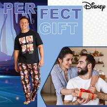 Disney Pyjama Set Nightwear T-Shirt & Bottoms PJ Grumpy Lounge And S-3XL Gift - Multicolor - View 2