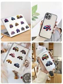 50 piezas Calcomanías de motocicleta, calcomanías personalizadas a prueba de agua con dibujos animados de club de motocicletas para botellas de agua, portátiles, equipaje, autos, monopatines, guitarras, cascos, pegatinas de graffiti divertidas para adolescentes, adultos y útiles escolares - Multicolor - Ver 11