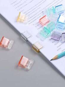 10/50/100/150 Stück Candy-farbene Druckclips, Clips gegen Kräuselung, Druck-Zieh-Clips, transparente Clips, A4 Papier-Büroklammern