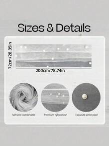 1 Peça Toalhas de Mesa Decorativas de Pérola Falsa, Bandeiras de Mesa; Decorações de Casamento com Tule Branco de Pérola - Decorações de Tule de Pérola DIY - Decorações de Arco de Casamento; Flutuadores de Cadeira; Decorações de Cortina de Quarto; Festas de Despedida de Solteira; Decorações de Festa Festiva, Decorações de Cenário de Evento, Natal, Decorações de Casamento Tecidos de Malha de Náilon Novos Tecidos de Malha Oca de Pérola Dia dos Namorados