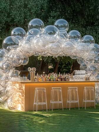31pcs Transparent Bubble Balloon Kit, Clear Inflatable Balloons For Wedding, Birthday Party Decorations, Shower And Holiday Celebrations, Romantic Birthday Party Decor