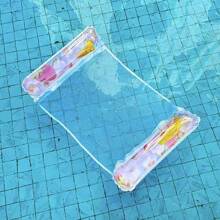 1pc Adult Inflatable Mesh Hanging Hammock, PVC Thickened Foldable Backrest Float Lounge, Water Recreation Floating Chaise Lounge Beach Bed Pool Float - Multicolor - View 12