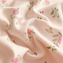 1pc 100% Cotton Ditsy Floral Fitted Sheet (Pillow Case Not Included), Suitable For All Seasons, Soft & Comfortable