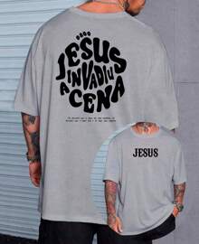 Jesus Invaded The Scene Music Streetwear Rap Gospel Graphic T-Shirt - Xám - Xem 2