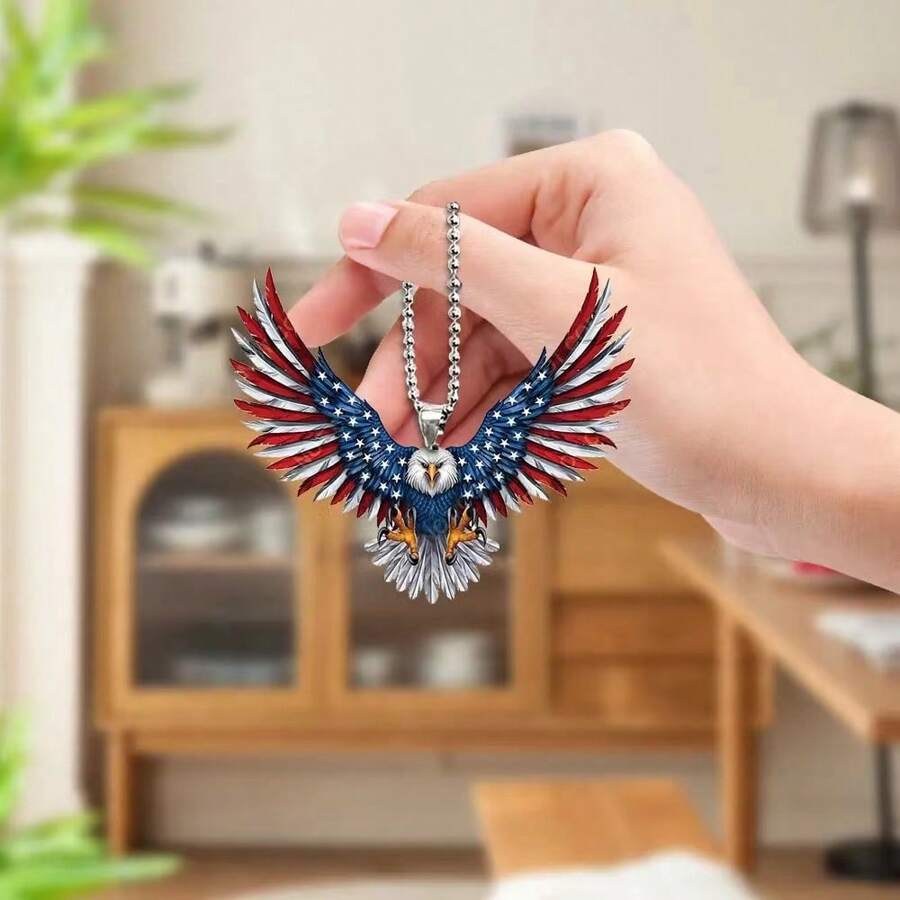 Separate Bald Eagle Acrylic Pendant Decor Car Interior, Bag Accessory, Keychain