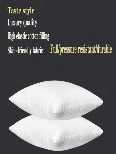 1pc White Throw Pillow Insert, Soft & Skin-Friendly Classic Style Cushion, Luxurious Pillow For Sofa, Living Room, Bedroom Decoration, Machine Washable