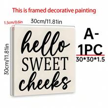 1 pieza Señal de madera, Señal rústica de madera para baño y aseo - Enmarcada, Decoración de pared humorística para el inodoro, tamaño compacto, estilo clásico, uso multipropósito, sin electricidad requerida, hecha de madera, arte de lienzo, regalos de Acción de Gracias y Navidad