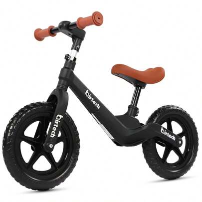 12" Balance Bike For Kids, Lightweight No Pedal Walking Balance Bike With Nylon Frame And Flat-Free Tires, Adjustable Training Bike For Age 2-To 5