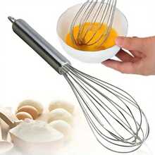 3 Sizes Kitchen Stainless Steel Balloon Wire Whisk Manual Egg Beater Mixer Kitchen Baking Utensil Milk Cream Butter Whisk Mixer - Multicolor - View 10