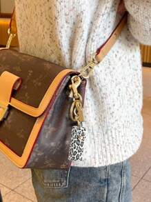 1 pieza Soporte de llavero para bálsamo labial con estampado de leopardo, estuche portátil de brillo de labios de cuero PU, regalo de Navidad para mujer, estuche para lápiz labial, bolsa para bálsamo labial, organizador de tubo de maquillaje de labios, accesorio de viaje, llavero de lápiz labial, accesorio multifuncional - Multicolor - Ver 2