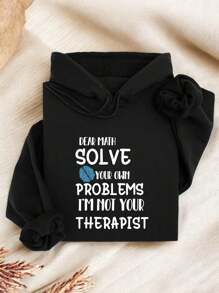 Dear Math Solve Your Own Problems Hoodie, I'm Not Your Therapist Hoodie, Mathematics Hoodie, Gift For Math Student, Math Major Hoodie TT273 - 黑色 - 查看 1