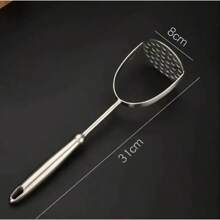 Triturador de patatas de acero inoxidable para el hogar, triturador manual de alimentos, prensador de ajo suave, exprimidor de calabaza, utensilios de cocina, herramientas domésticas - plata A - Ver 7