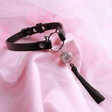 Bondage Collar, Adjustable Tasseled Collar With Bell Couples Intimate Toy Date Night Game
