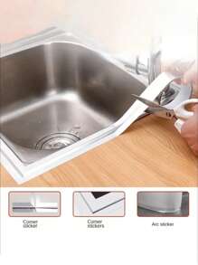 1 Roll Of Kitchen Aluminum Foil Tape, Kitchen Stove Sink Beautiful Seam, And High Temperature Water Heater Range Hood Smoking Pipe Sealing, Water Pool Edge Sealing Water Stopper, Anti-Mildew Self-Adhesive Thickened High Temperature Sticker