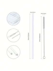 Repuesto de pajita compatible con tumblers de 14oz-40oz, pajita larga reutilizable con cepillo de limpieza de pajitas, pajita de plástico de 12.2 pulgadas para tazas y accesorios de botellas