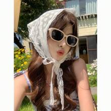 1 Peça Lenço de Pescoço de Renda Floral, Lenço de Cabeça Doce e Elegante para Mulheres, Coleção Nova de 2025 de Estilo Boêmio de Alta Qualidade, Acessórios de Cabelo, Turbante, Faixa de Cabelo