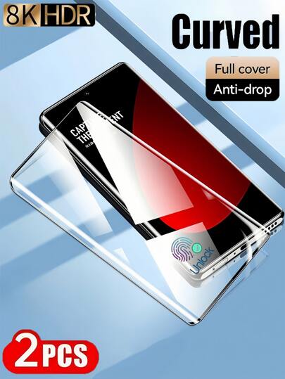 2 Stück 3D gewölbter gehärteter Glas Bildschirmschutz kompatibel mit Samsung Galaxy/Redmi/Honor/Realme/OPPO/VIVO/OnePlus. Keine Blasen, einfach zu halten, fest und nicht abfallend. Unterstützt Fingerabdruckentriegelung, nicht zerbrechlich. Volle Abdeckung, berührungsempfindlich, einfach zu installieren, hochglänzende Oberfläche, explosionssicher, automatische Adsorption, hohe Härte. Geschenk für Geburtstag, Familie, Freunde Handybildschirmschutz, Handyzubehör wasserdicht stoßfest kratzfest fingerabdruckfest