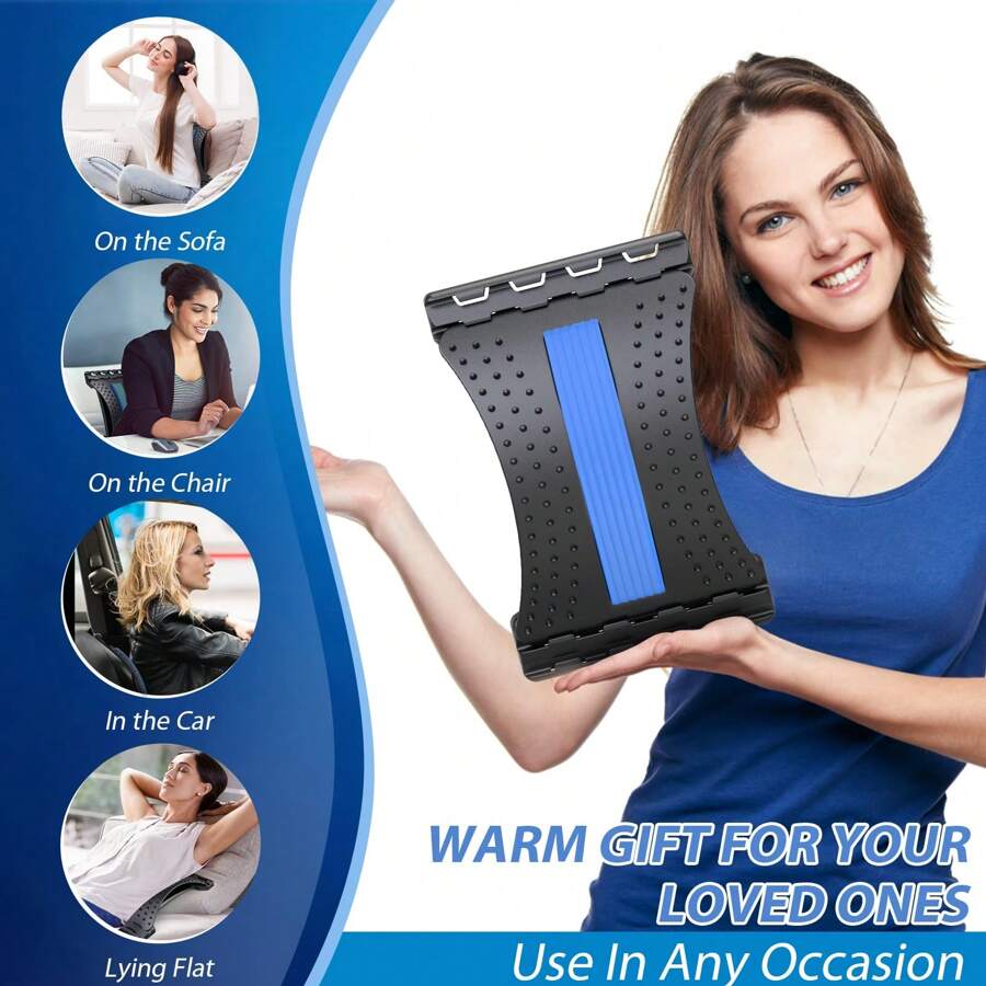 1 Pc Yoga Back Stretcher, 3 Level Adjustable Lumbar Back Board, Back Cracking Device, Back Massager For Scoliosis, Spine Decompression