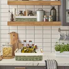 1 Stück/2 Stücke Wasserhyazinthe Korbsatz, einfache Badezimmer Aufbewahrungskörbe mit Futter, Toilettenpapierhalter Organizer mit Holzgriff, Aufbewahrungskorb für Wohndekoration