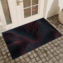 1pc Marble Stripe Pattern Indoor/Outdoor Welcome Mat - Non-Slip, Absorbent & Water Resistant, Suitable For Bedroom, Bathroom, Kitchen, Entryway - Washable Home Decor, Soft & Fluffy For Spring/Summer