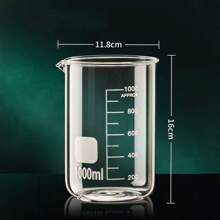 1pc 50/100/150/250/500/1000ml High Borosilicate Glass Measuring Cup Clear Scale Cup Heat-Resisting Laboratory Beaker Kitchen Baking Measuring Cup