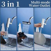 Waterfall Faucet Extender, Anti-Splash Waterfall Kitchen Faucet Adapter,360 °   Swiveling For Washing Vegetables & Fruits