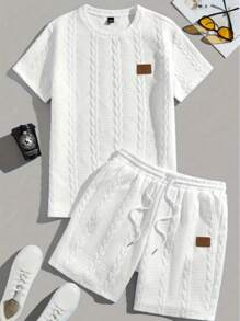 Men Running Boyfriend Style Men's Simple Logo Printed Sleeveless Top & Shorts Sports Suit