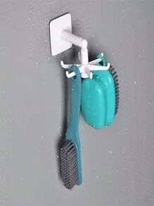 1pc Multifunctional Spoon & Spatula Holder, Rotating Hook Wall Mounted Kitchen Utensil Storage Rack, No Drilling Required