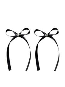6pcs/Set Women's Elegant Ballet Style Sweet Girl Rhinestone Decor Bowknot Hair Clips, Alloy Alligator Hair Clips, Suitable For Everyday, Commute, Party, Birthday, Travel, Photography- A Great Gift For Best Friends
