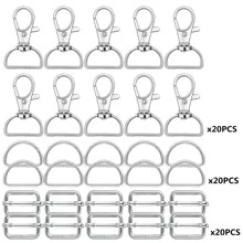 15/30/45/60/90pcs Swivel Lobster Clasp With D-Ring And Sliding Clasp Kit, Lanyard Springs Hook Key Chains, Useful For Key Rings, Wallets, Hardware, Sewing Craft Projects - Keychain - View 17