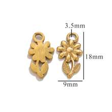 5 Pieces Of 304 Stainless Steel 18k Gold-Plated Vintage Rose Pendant Necklace And Bracelet With Titanium Steel Heart Heart Shape DIY Waterproof Leaf Pendant - Pendant - View 21