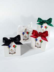 10 piezas de cajas de regalo - Cajas de dulces mini festivas con diseño lindo de ovejas y globos - Decoración de cinta de satén de colores - Perfecto para dulces, chocolates, regalos pequeños - Suministros para fiestas islámicas