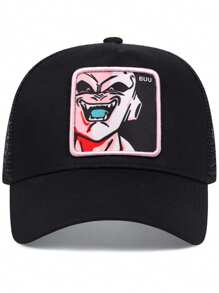 1 件动漫字母刺绣棒球帽，男女通用户外运动赛车夏季遮阳网帽，嘻哈