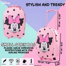 Disney Suitcase Foldable Trolley Bag 47 X 30cm 2 Wheels Extendable Handle Gift - Pink - View 4