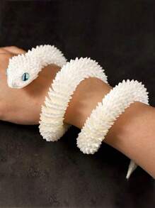 Estatua de serpiente enrollada - Juguete de serpiente posable y suave impreso en 3D, diseño de modelo animal biónico, decoración del hogar, juguete antiestrés, juguete sensorial, juguete para adolescentes, juguete luminoso (color de ojos aleatorio) - Multicolor - Ver 5