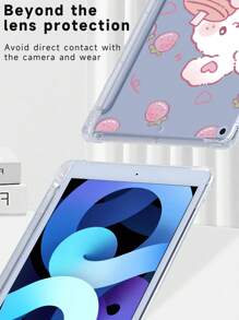 Ayotu Ốp lưng bảo vệ hình thỏ dễ thương tương thích với IPad 7/8/9 10,2 inch, có khe cắm bút chì tích hợp, tương thích với Samsung Galaxy Tab A8 10,5 inch 2022 & S6 Lite 10,4 inch, vỏ mềm nhẹ, mặt sau bằng TPU chống trầy xước, cạnh nhô lên để hấp thụ sốc - Nhiều màu - Xem 10