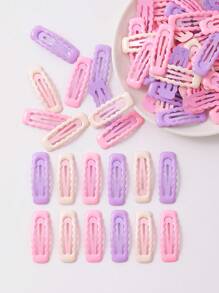 100 piezas/50 piezas/20 piezas/10 piezas/4 piezas Pinzas para el cabello de metal con diseño de niña adorable, estilo clásico de color dopamina, apropiadas para uso diario, decoración de estilo Ins, regalos festivos, colores aleatorios para las 4 estaciones