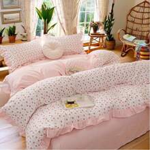 Vclife Vintage Floral Comforter Set Four Sizes, All Seasons Muslin Cotton Bedding Set, 3 Pieces Farmhouse Shabby Chic Jacquard Floral Comforter Set Perfect For Women And Men - Chăn in sợi hóa học-Loli - Xem 7