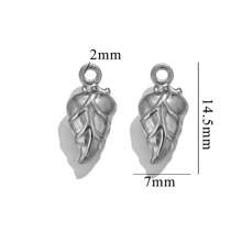 5 Pieces Of 304 Stainless Steel 18k Gold-Plated Vintage Rose Pendant Necklace And Bracelet With Titanium Steel Heart Heart Shape DIY Waterproof Leaf Pendant - Pendant - View 8