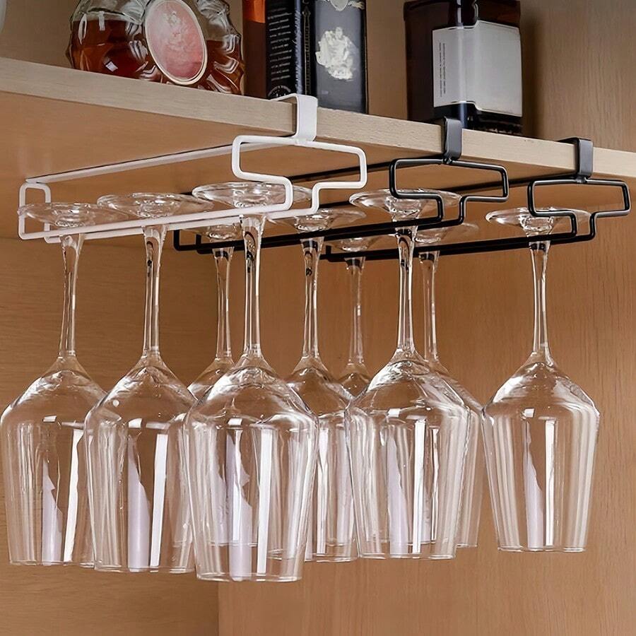 1pc Light Luxury Red Wine Cup Holder, Non Perforated Cabinet Hanger, Cup Organizer, Kitchen Multi-Purpose Storage Rack, Closet Shelf, Red Wine Cup Tall Cup Storage And Organization, Home Decoration,Mother's Day,Gift For My Mother - Multicolor - View 1