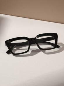 1 Pair Square Large Frame Stylish Unisex Glasses, Suitable For Computer, Gaming, TV, Smartphone, Clear Lenses, Eye Protection, Accessory For Women