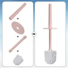 2PCS High Cylinder Scale Pattern Toilet Brush With Elegant Design For Easy Cleaning - Non-Slip Handle, Durable Bristles, Perfect For Home And Bathroom Hygiene - 2PCS-pink - View 4